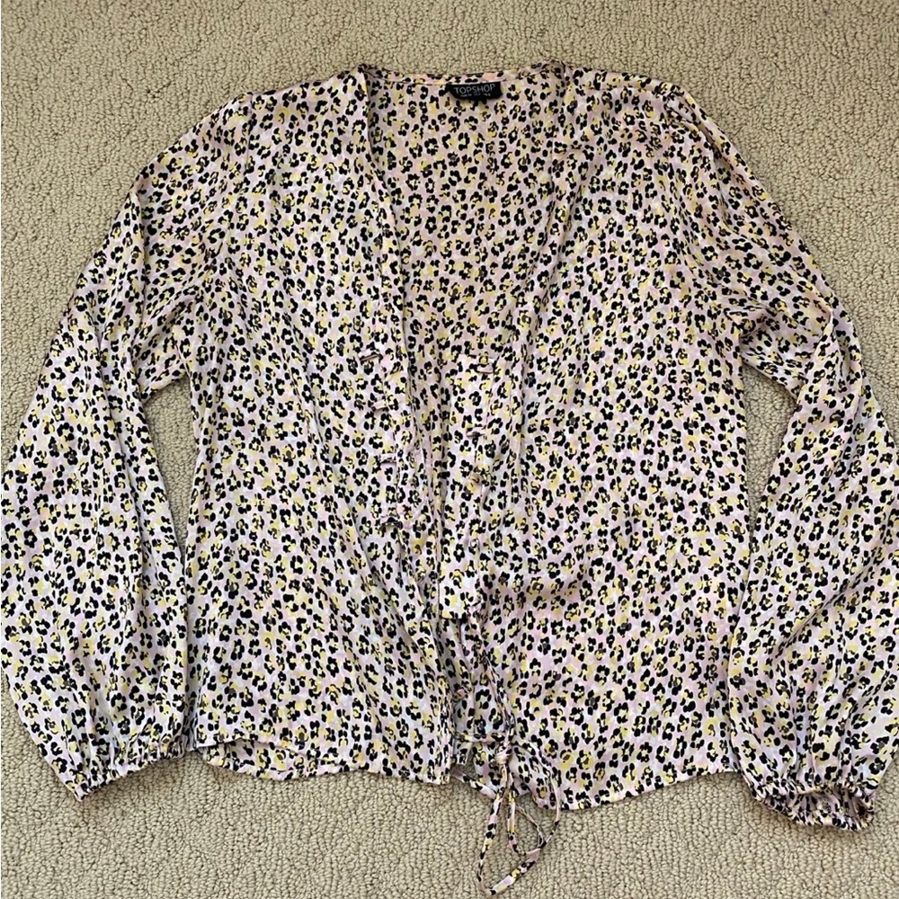 Topshop cheetah print blouse